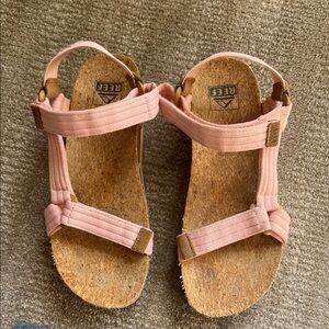 Reef Light Pink Cork Strap Sandals